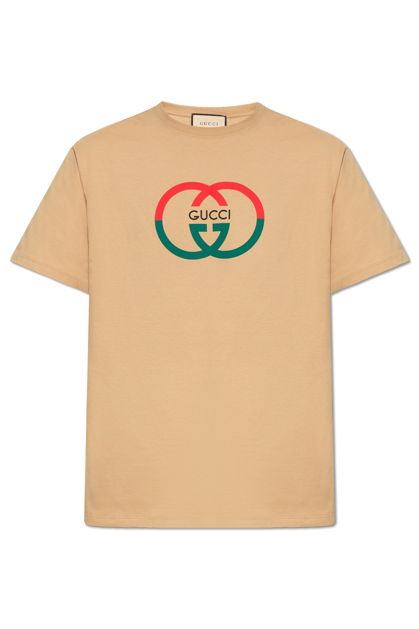 Beige Logo printed T shirt Gucci Vitkac Australia